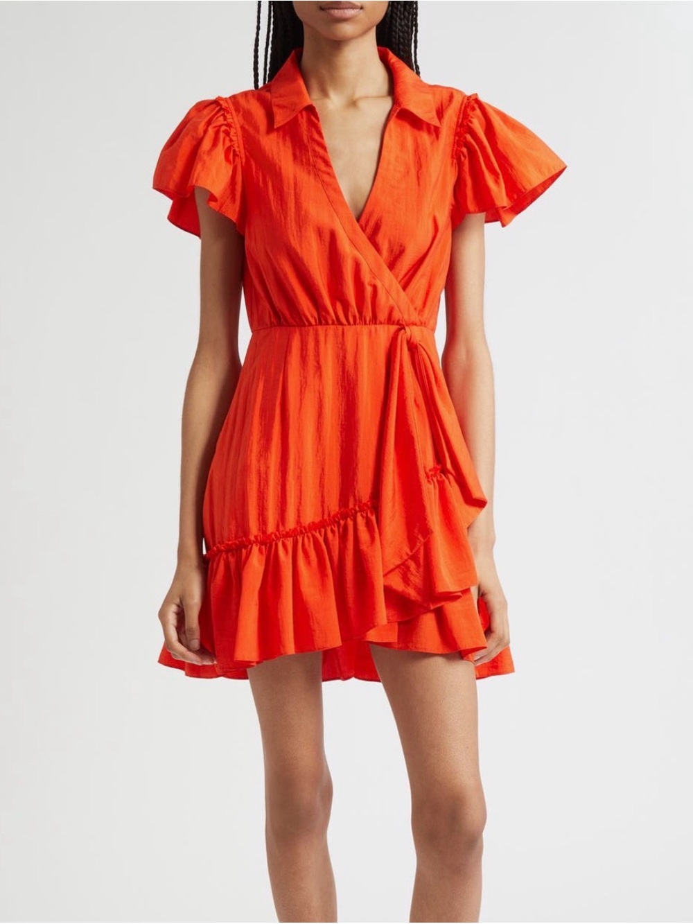 Cinq a Sept Lila asymmetric ruffle taffeta dress